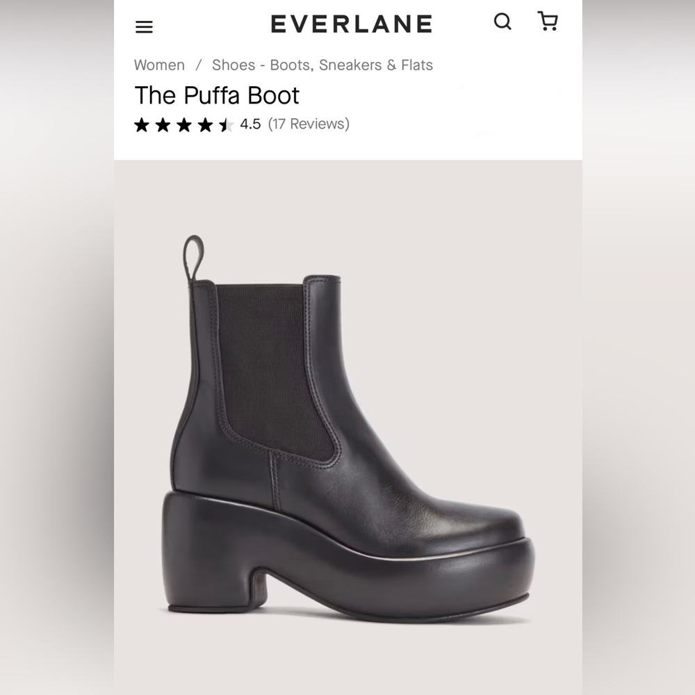 Everlane Black Leather Boots (never worn!!)